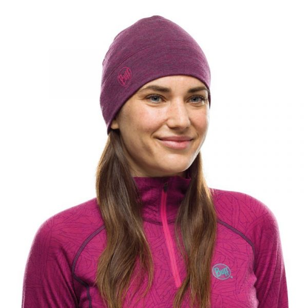 10050_2 BUFF Merino Wool Midweight DAHLIA MELANGE Hat