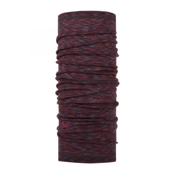 10306_1 BUFF Merino Wool Lightweight SHALE GREY MULTI STRIPES Neckwarmer