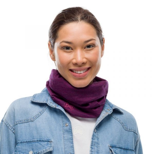 BUFF Merino Wool Lightweight PURPLISH MULTI STRIPES Neckwarmer