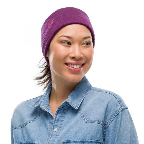 BUFF Merino Wool Lightweight PURPLISH MULTI STRIPES Neckwarmer