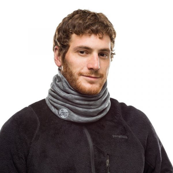 BUFF Merino Wool Heavyweight FOG GREY MULTI STRIPES Neckwarmer