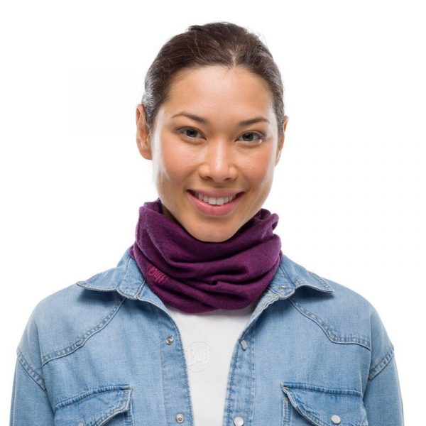 BUFF Merino Wool Midweight PURPLISH MULTI STRIPES Neckwarmer