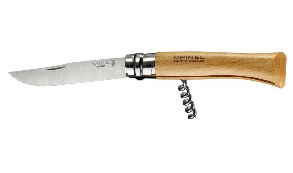 Opinel Inox Corkscrew Stainless Steel Folding Knife No.10