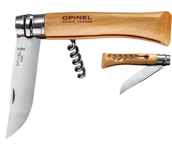 Opinel Inox Corkscrew Stainless Steel Folding Knife No.10
