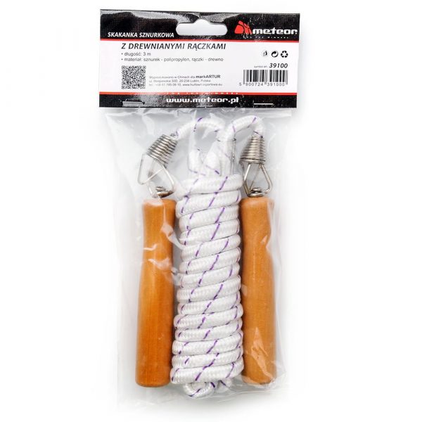 METEOR Skipping rope with wooden handles – 3m