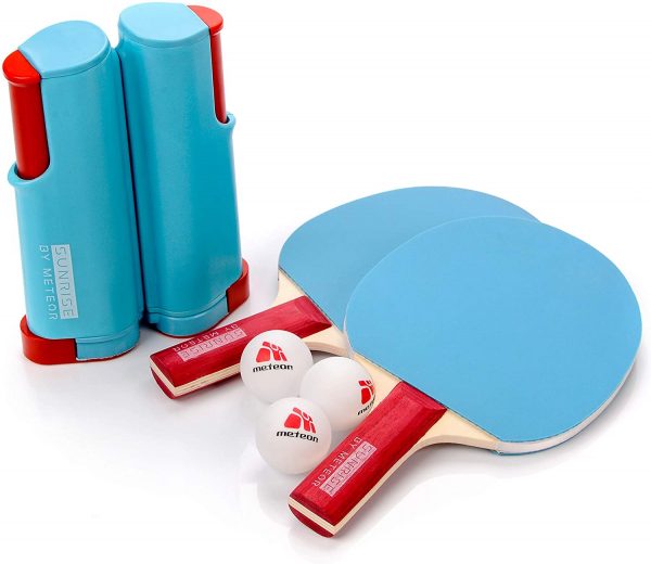 Meteor Table Tennis Set Sunrise Rollnet 2 Blue
