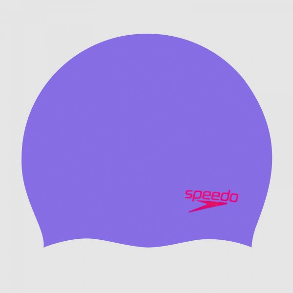 Speedo Plain Moulded Silicone Junior Cap – Violet