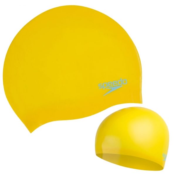 Speedo Plain Moulded Silicone Junior Cap – Yellow