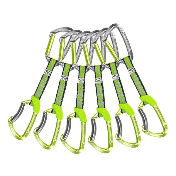 Climbing Technology set of Quickdraws LIME SET NY anodized 12cm