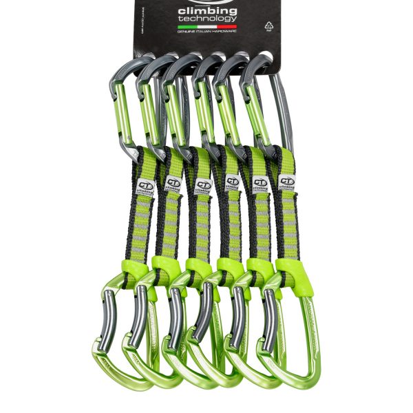 Climbing Technology set of Quickdraws LIME SET NY anodized 12cm