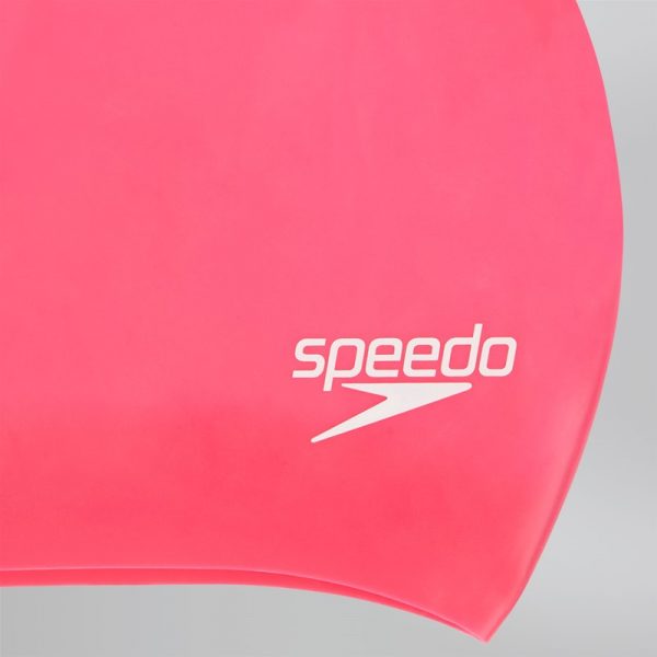 Speedo Plain Moulded Silicone Junior Cap – Pink