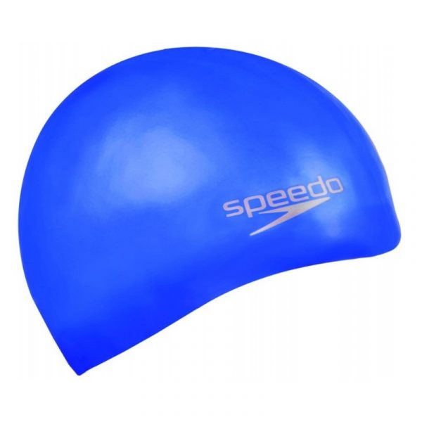 Speedo Plain Moulded Silicone Cap - Blue - Image 3
