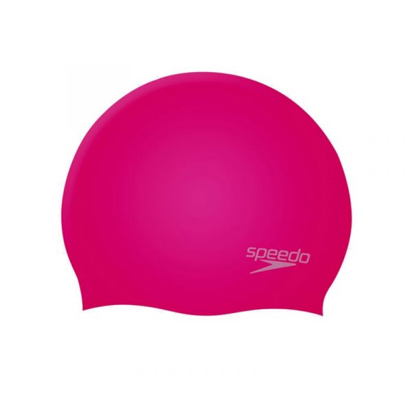 Speedo Plain Moulded Silicone Junior Cap – Pink