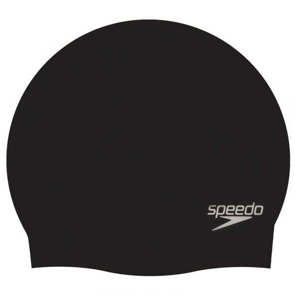 Speedo Plain Moulded Silicone Cap – Black