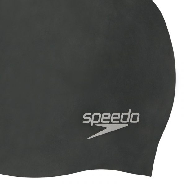 Speedo Plain Moulded Long Hair Silicone Cap – Black